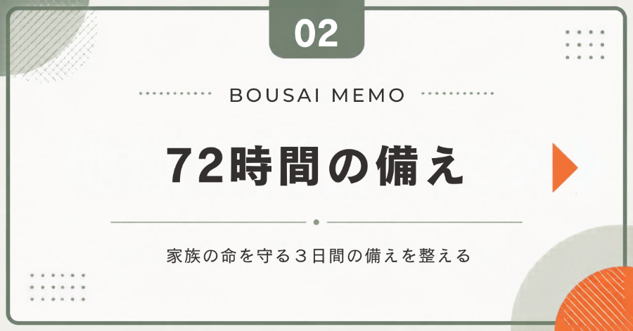 72時間の備え
