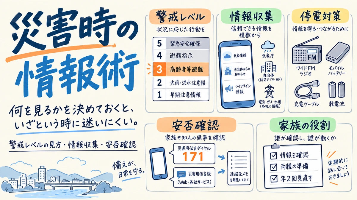 災害時の情報術｜警戒レベルの見方と情報収集・安否確認