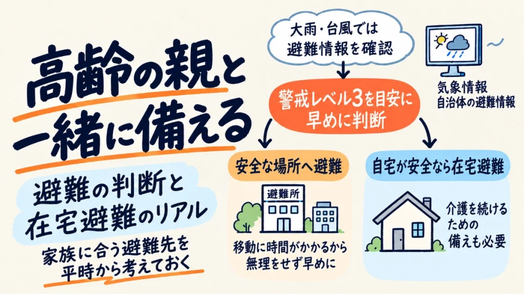 高齢の親と一緒に備える｜避難の判断と在宅避難のリアル